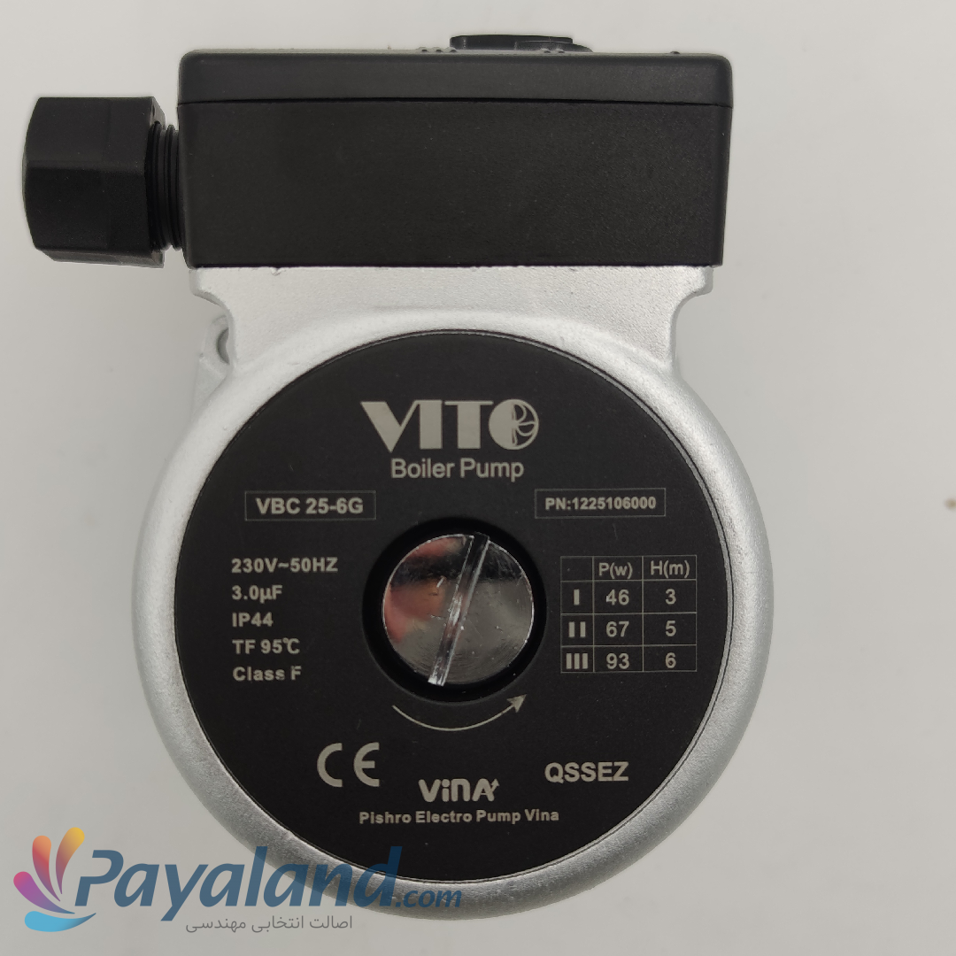 پمپ شوفاژ پکیجی سه دور ویتو VITO مدل VBC 25-6G
