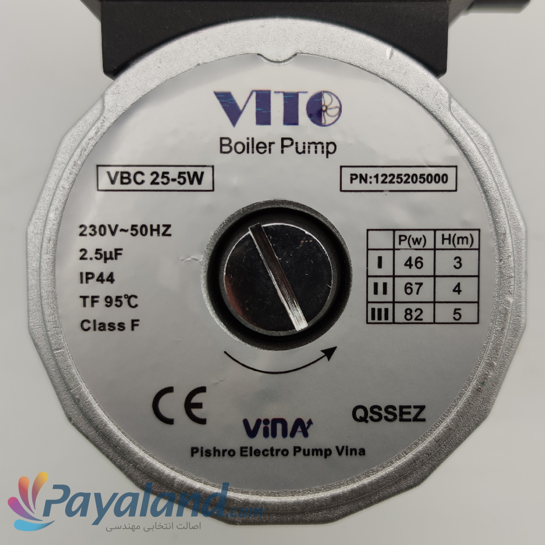 پمپ شوفاژ پکیجی سه دور ویتو VITO مدل VBC 25-5 W
